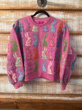 Load image into Gallery viewer, QOS Purple Multi Bunny Sweatshirt

