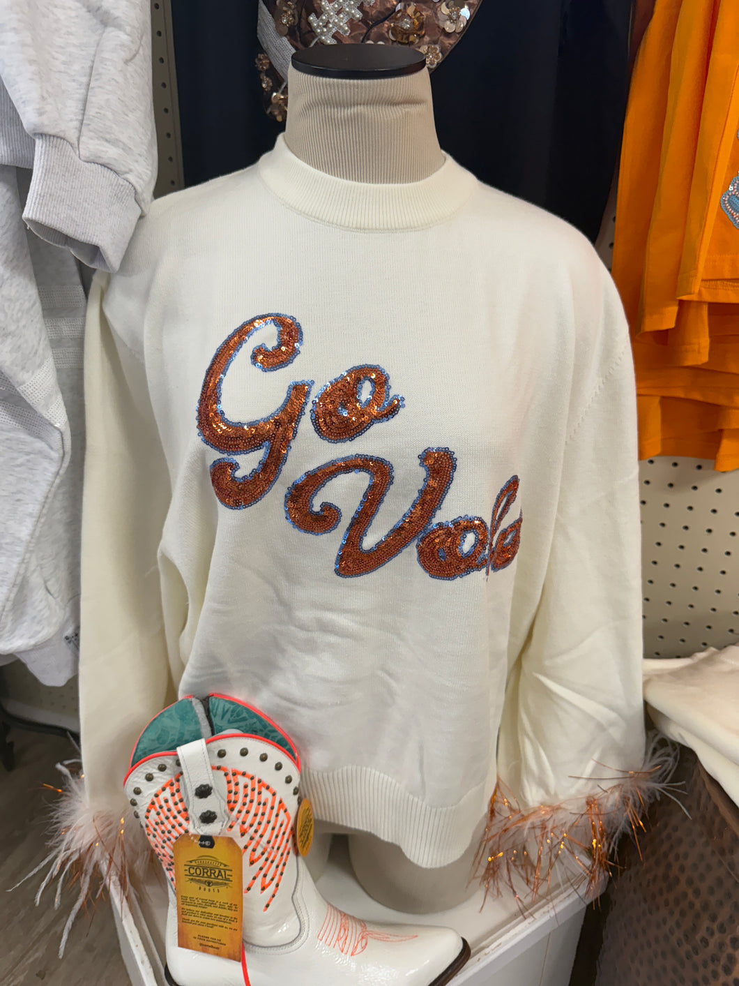 QOS Go Vols Feather Sweater