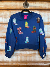 Load image into Gallery viewer, QOS Royal Blue Boots Sweatshirt
