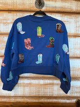 Load image into Gallery viewer, QOS Royal Blue Boots Sweatshirt

