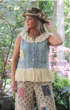 Load image into Gallery viewer, Vintage Whispers light chambray top styled
